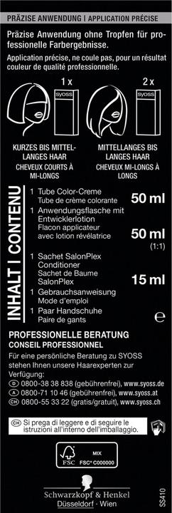 Valeurs nutritives et ingrédients Syoss Coloration 4 1 brun moyen (Brun moyen)
