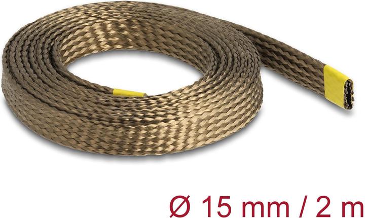 Produktbild Delock Geflechtschlauch aus Basalt Fasern 2 m x 15 mm Braun (Kabelschlauch, 200 cm)