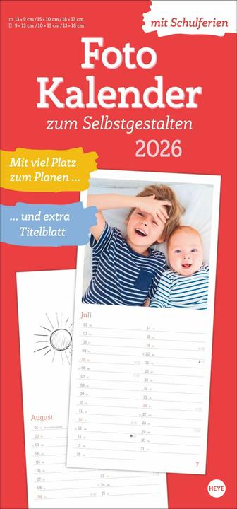 Produktbild Fotokalender zum Selbstgestalten 2026 (21 x 45 cm, Kein Einband, Deutsch)