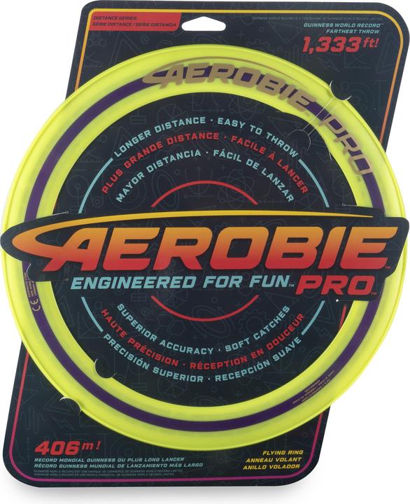 Produktbild Spin Master Aerobie Pro Flying Ring Wurfring mit Durchmesser 33 cm, gelb, für Erwachsene und Kinder