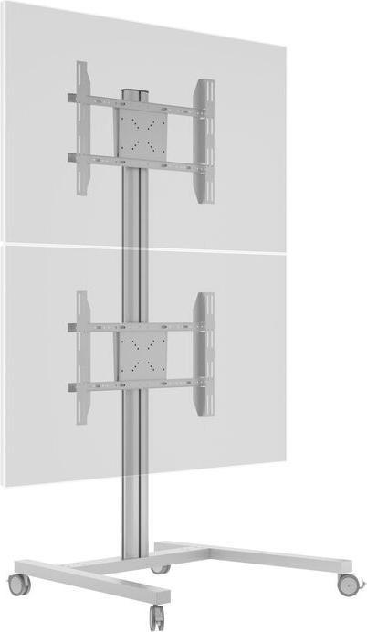 Immagine prodotto Multibrackets Supporto TV verticale doppio, - 55", metallo, argento (55", 60 kg)