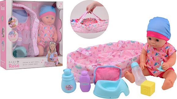 Actual product image Baby Rose Drinking and peeing baby doll, 35 cm