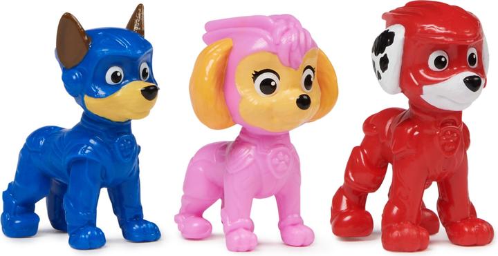 Actual product image Spin Master Paw Patrol: The Mighty Movie, 3-Piece Pup Squad Figurine Gift Set, Mighty Pups Chase-, Skye-.