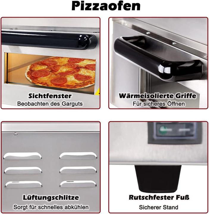 Image du produit Beeketal BPO33-1 Four à pizza, surface de cuisson 400x400mm (Four à pizza Gastro)