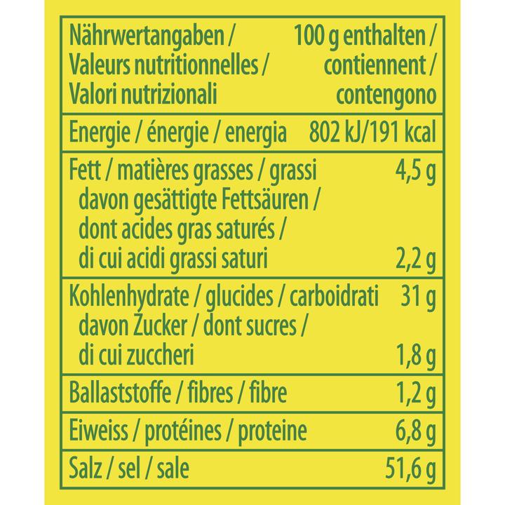 Nutritional values and ingredients Knorr Aromat garlic (90 g)
