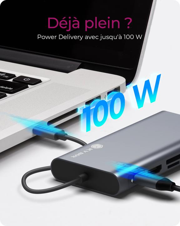 Produktbild Icy Box IB-DK4040-CPD - USB Type-C mini Dock PD (USB-C, 10 Ports)