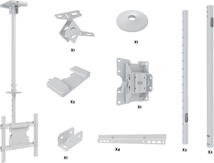Actual product image Multibrackets Ceiling mount 32" - 70", metal, white, max 30 kg (Ceiling, 55", 30 kg)