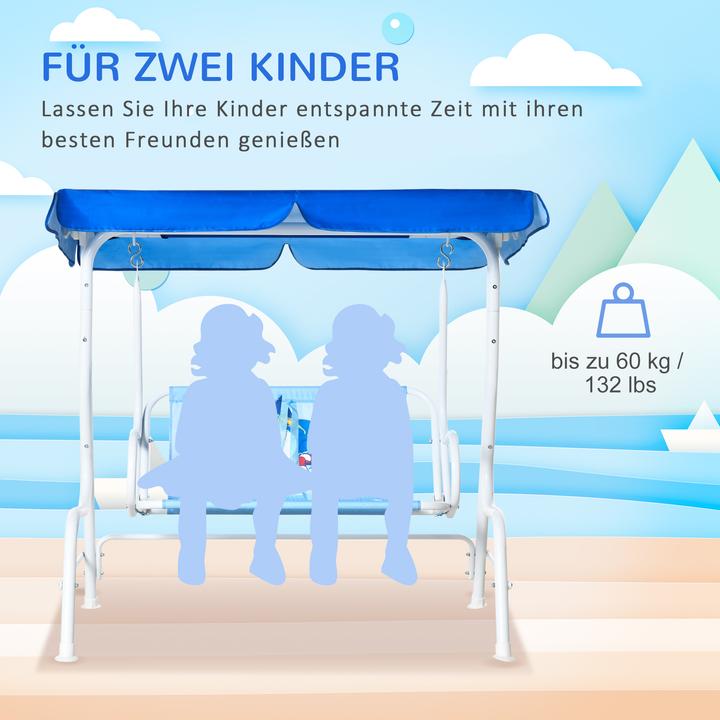 Produktbild Outsunny Kinder Hollywoodschaukel mit dem winkelverstellbaren Verdeck (Kindersessel)