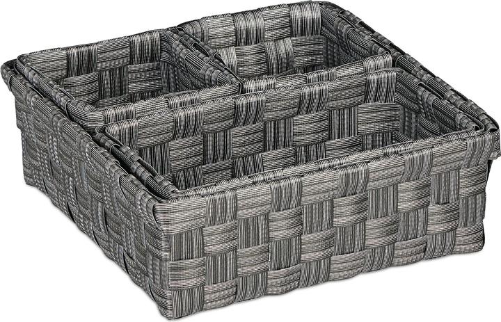 Produktbild Relaxdays 4x Aufbewahrungskorb (4 x, 23.5 x 23.5 x 8.5 cm)