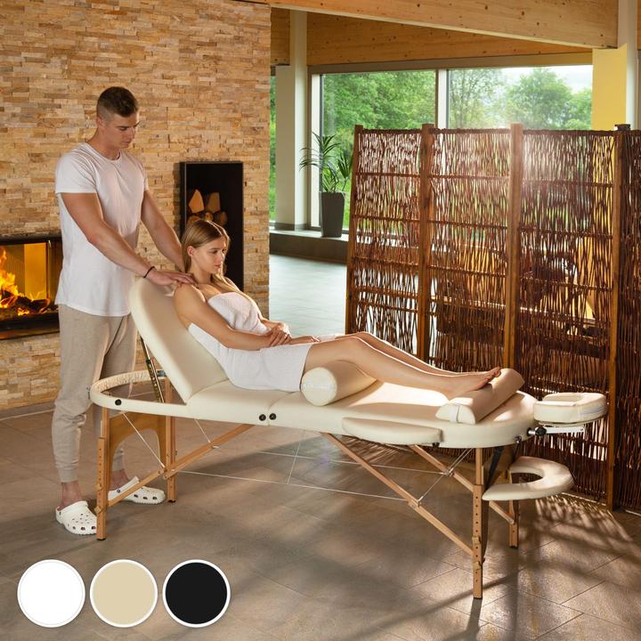 Actual product image tectake Massage table oval with 5 cm padding + rolls