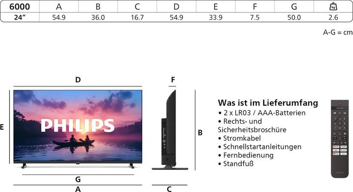 Actual product image Philips 24PHS6000/12 (24", PHS6000, LED, WXGA)