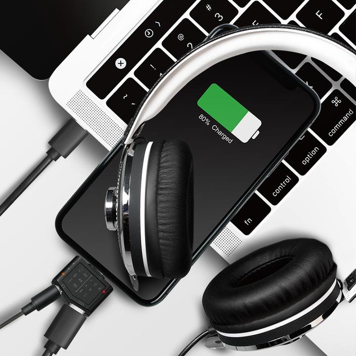 Produktbild LogiLink Audio Adapter m. EQ, 2xUSB-C -> /F,96kHz w/PD (Klinkenadapter)