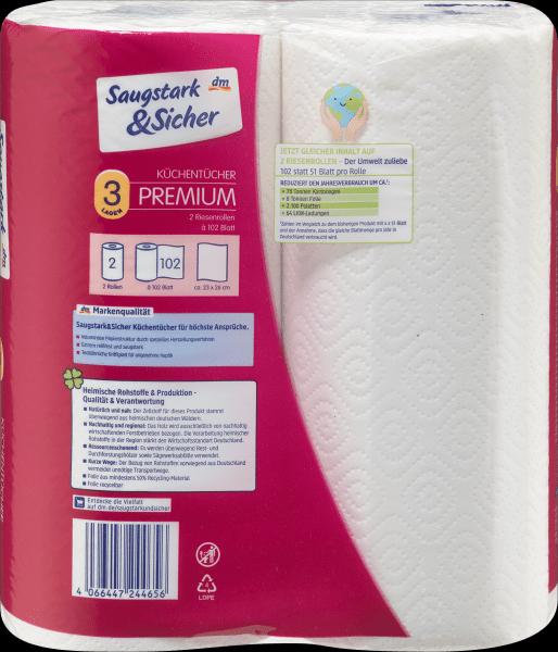 Actual product image dm Saugstark&Sicher Strong & safe premium paper towels, 2 rolls