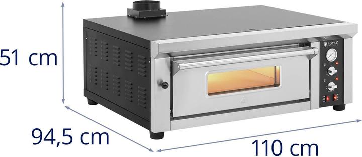 Actual product image Royal Catering Electric Pizza Oven - 4 x 33 cm - 1 chamber - 4200 W - fireclay brick - (Electric pizza oven)