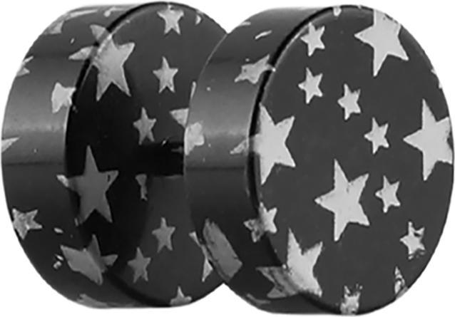 Produktbild Star Piercing Fake Plug mit Sternen schwarz (Acryl, ohne Messing)