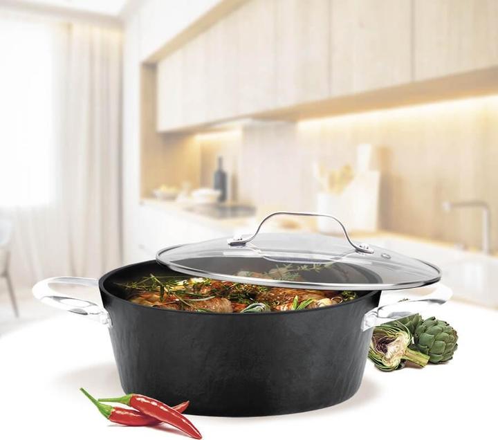 Actual product image Maestro Garnek z pokrywką 24cm Rock Stone MR-4424 (24 cm, Pan set + pot set, Aluminium)