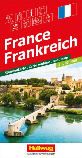 Produktbild Strassenkarte 382831047 Frankreich (Dis/BT) 1:1 Mio. (Deutsch, Spanisch, Französisch, Niederländisch, Italienisch, Englisch, Hallwag/, Kümmerly+FreyAG, 2023)