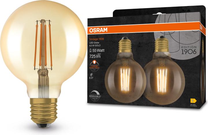 Immagine prodotto Osram Annata 1906 (E27, 6.50 W, 725 lm, 2 x, E)