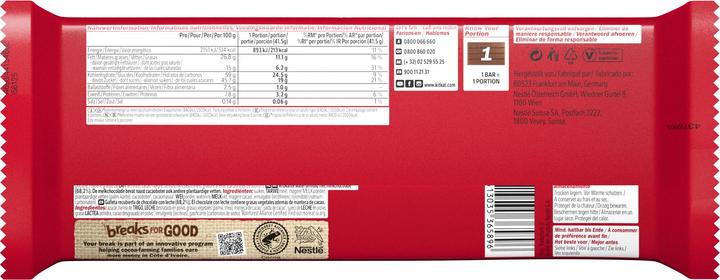 Nährwerte und Zutaten Nestlé Schokoriegel Milchschokolade (256 g)