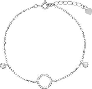 Again Jewelry Decent silver bracelet with zircons AJNR0015