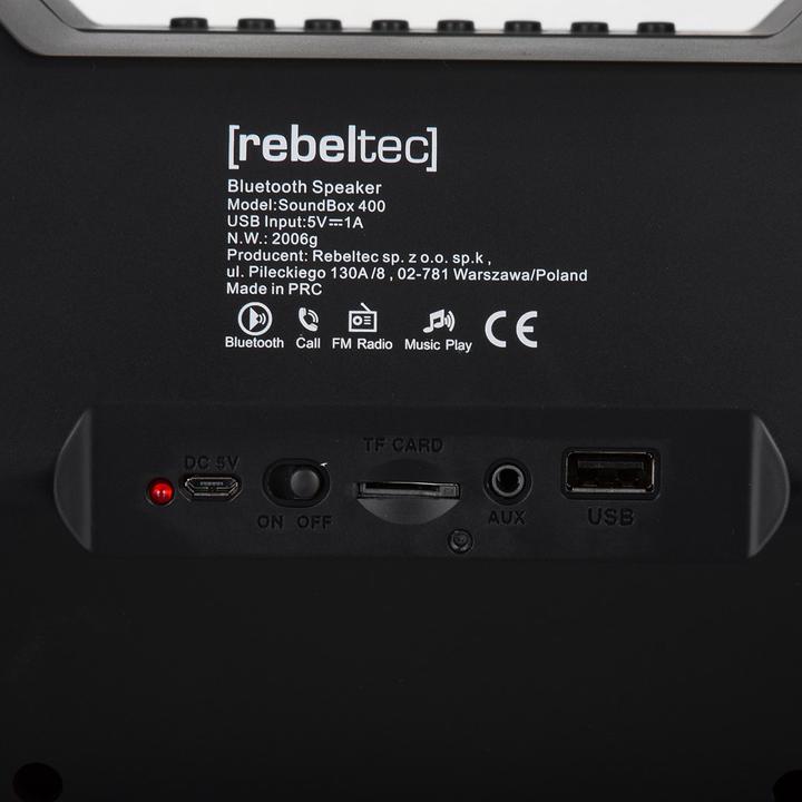 Actual product image Rebeltec Speaker RBLGLO00012 (12 h, Rechargeable battery operated)