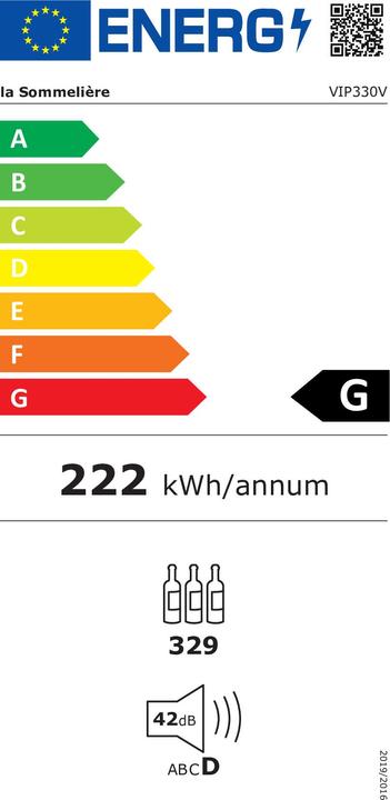 Energie-Label La Sommelière Weinkühlschrank VIP330V