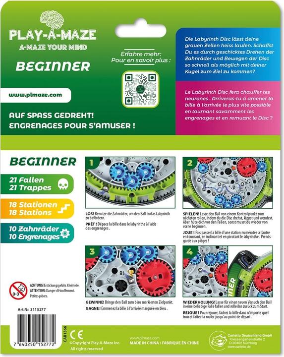 Actual product image Play-a-maze Labyrinth Travel Disc BEGINNER (d,f) (German)