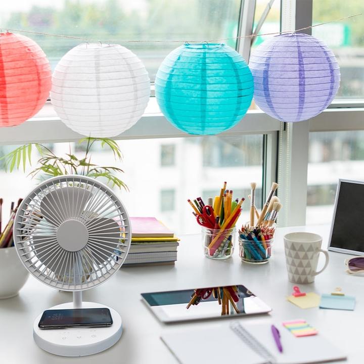 Produktbild Wellcraft Akku Tischventilator mit Smartphone-Ladefunktion (56 dB)