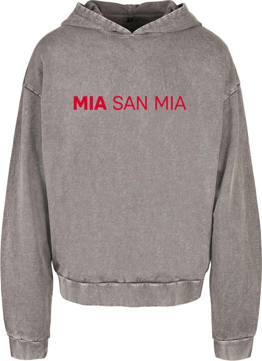 FC Bayern München Mia San Mia Red Acid Washed Oversized Hoody - 131341