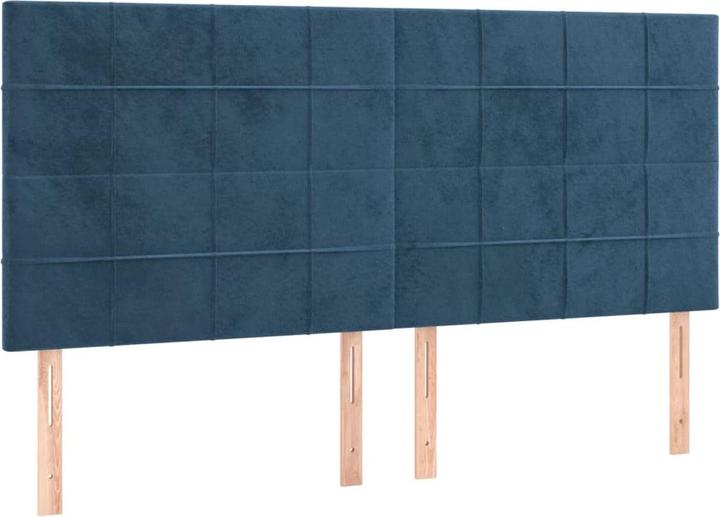 Produktbild VidaXL Kopfteile 2 Stk. Dunkelblau 100x5x78/88 cm Samt,Farbe (200 x 5 x 88 cm)