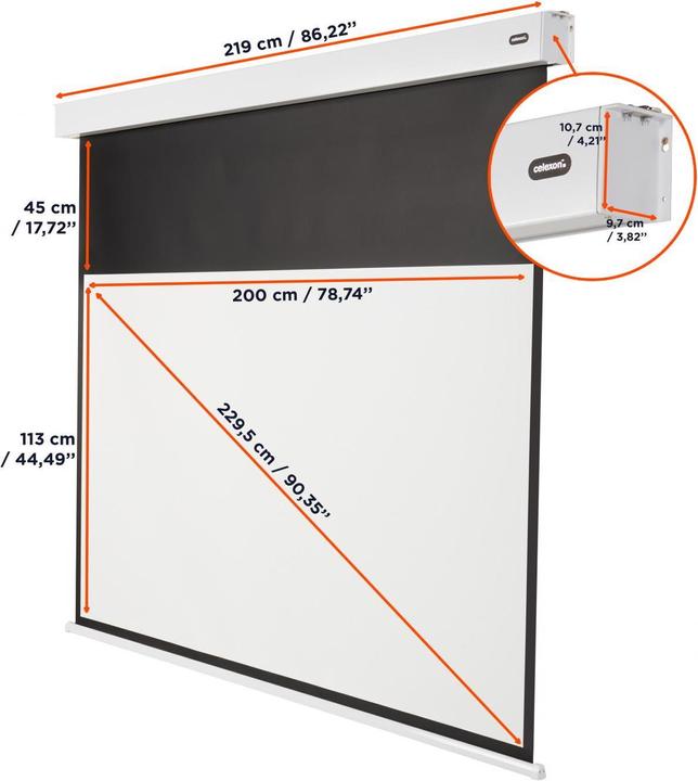 Image du produit Celexon Écran moteur Batterie V2.0 Motor Pro Plus 240x135 cm 16:9 (43", 16:9)