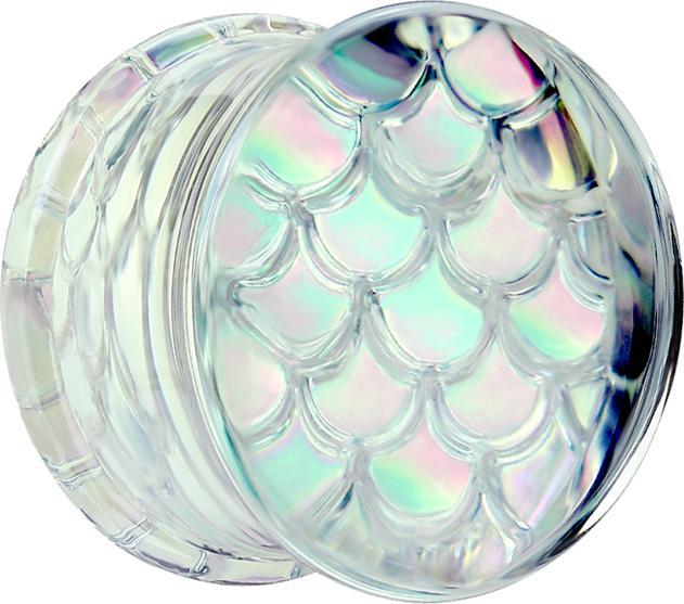 Actual product image Star Piercing Flared Plug aqua Mermaid (Glass, without brass)