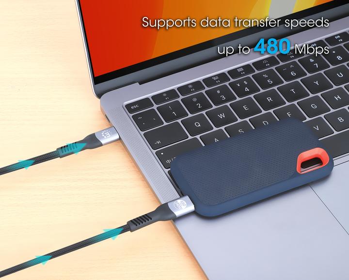 Image du produit Manhattan Câble de charge USB 2.0 type C EPR 240 W / PD 3.1 (2 m, USB 2.0)