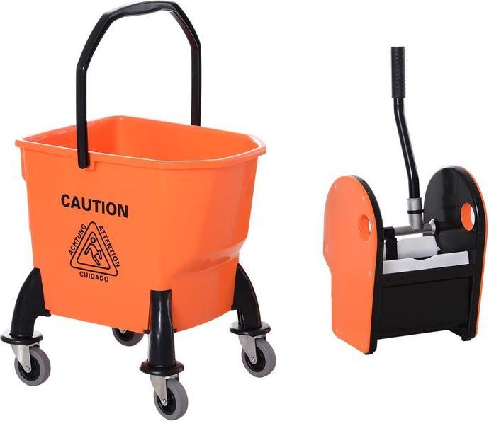Produktbild Swisshandel24 Putzwagen Reinigungswagen mit Wringer 26 Liter Putzeimer mit 4 Rollen Orange (1 Stk.)