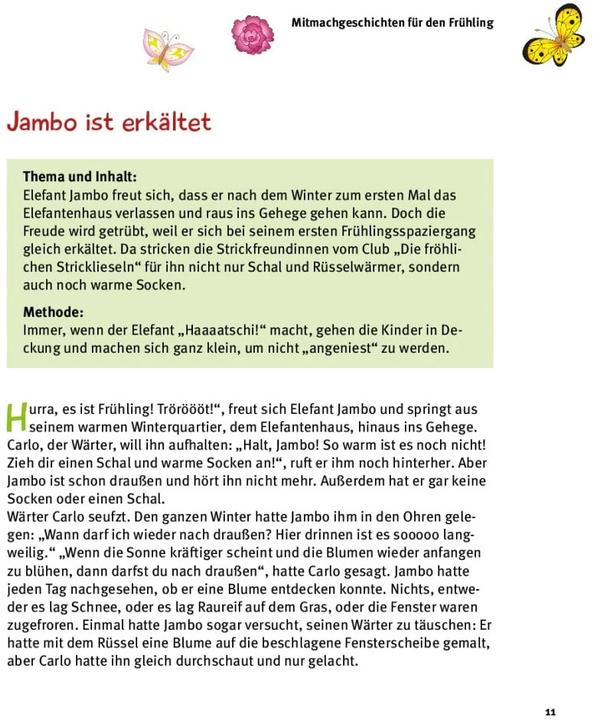 Actual product image 5 minute join-in stories for spring and summer (German, Kathrin Sprenger, 2020)
