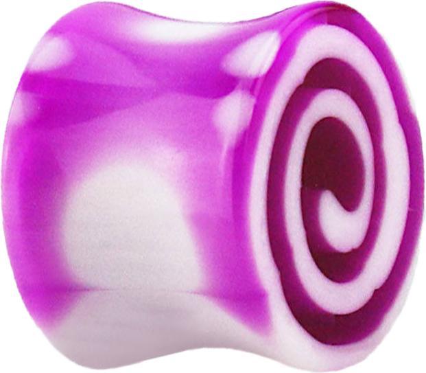 Star Piercing Flared Plug mit Wirbel pink (ohne Messing, Acryl)