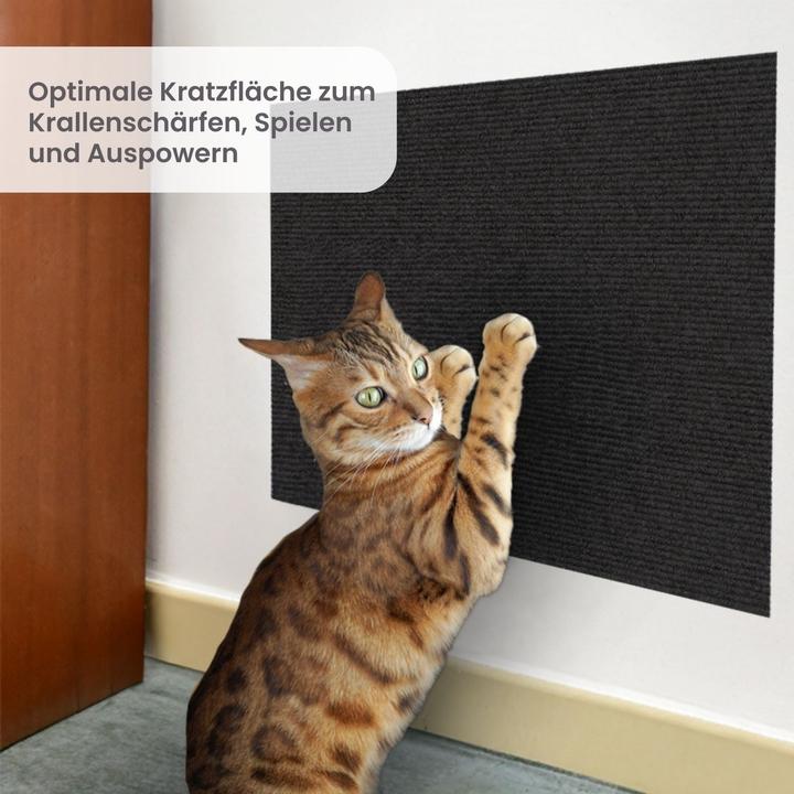 Produktbild Hermex Kratzmatte für Katzen Klettermatte Kratzschutz Kratzbrett Kratzwand (200 cm, Schwarz)