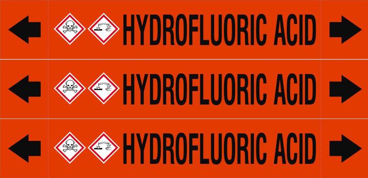 Energy Label Brady ASME - Pipe markers - Hydrofluoric Acid