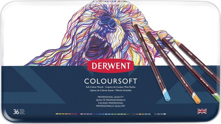 Actual product image Derwent Coloursoft coloured pencils (Multicolor, Multicoloured, 72 x)