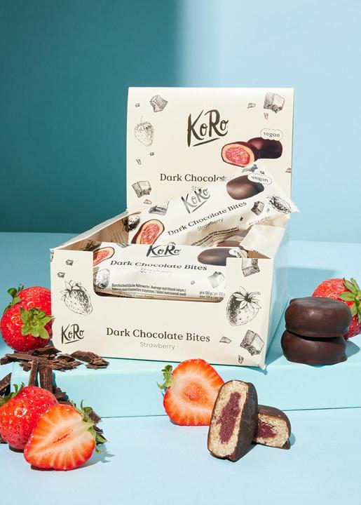 Immagine prodotto KoRo Biscotto all'avena biologico con ripieno di fragole e copertura di cioccolato fondente (480 g)