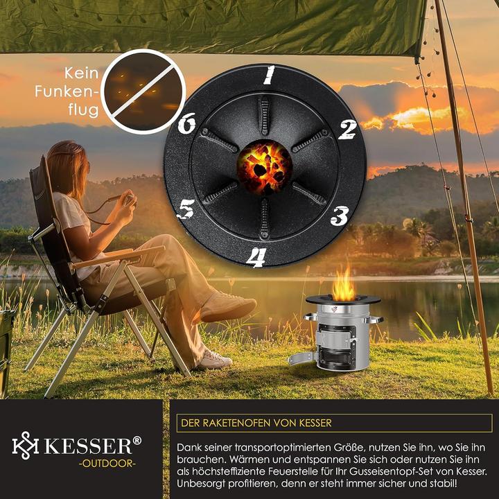 Image du produit Kesser Raketenofen mit Grillpfanne & Tragetasche