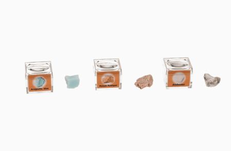 Immagine prodotto Out of the blue Set di 3 pietre minerali aragonite / feldspato / alabastro