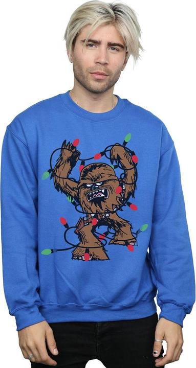 Actual product image Star Wars Mens Chewbacca Christmas Fairy Lights Sweatshirt (XL)