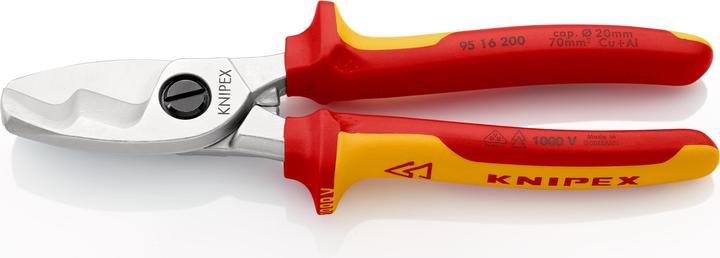 Actual product image Knipex Cable Shears with twin cutting edge 95 16 200 SB (200 mm)