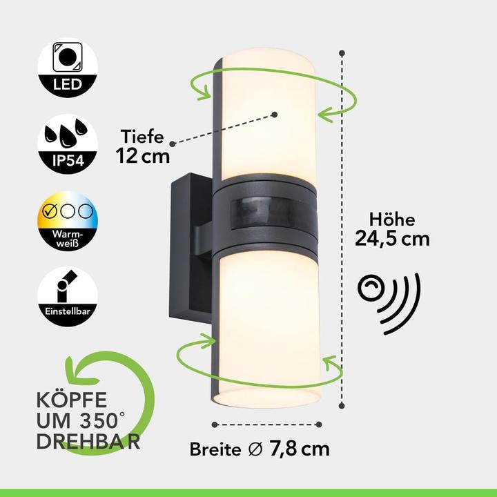 Actual product image Lutec LED outdoor wall lamp CYRA (1000 lm, IP54)