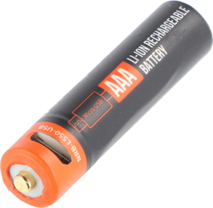 Image du produit AccuCell Pile ronde AAA, Li-ion, 1,5V, avec port de charge USB (1 pcs, AAA, 550 mAh, Chargeurs sans batterie)