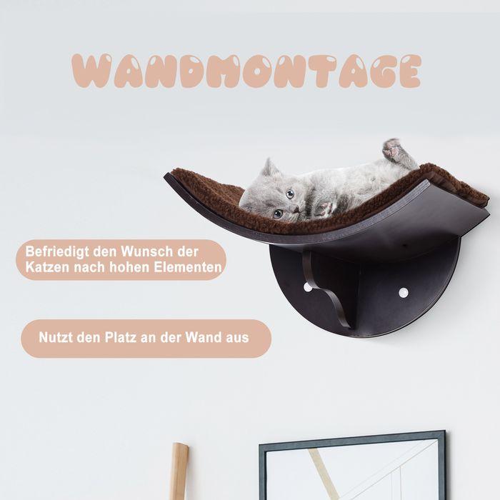 Immagine prodotto Swisshandel24 Lettino per gatti Scaffale per gatti Lettino per gatti da parete Cuscino di peluche MDF Marrone 41 (Gatto)