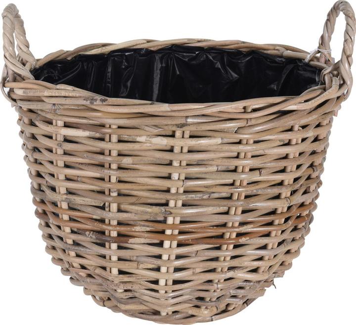 Immagine prodotto Natura Punto Cesto per piante in canna e rattan con foglio interno e maniglie per il trasporto, 40 x 30 cm (40 cm)