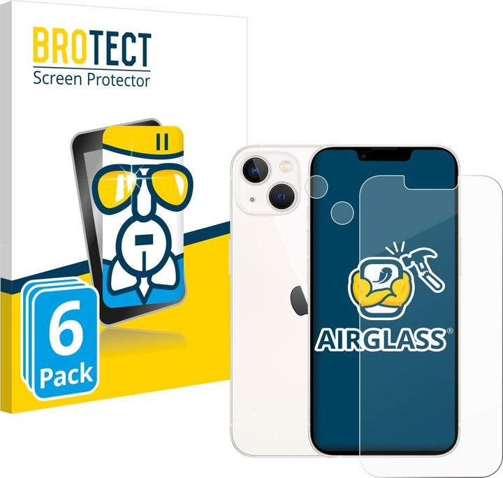 Actual product image BROTECT Protective glass screen protector clear (6 Piece, Apple iPhone 13)