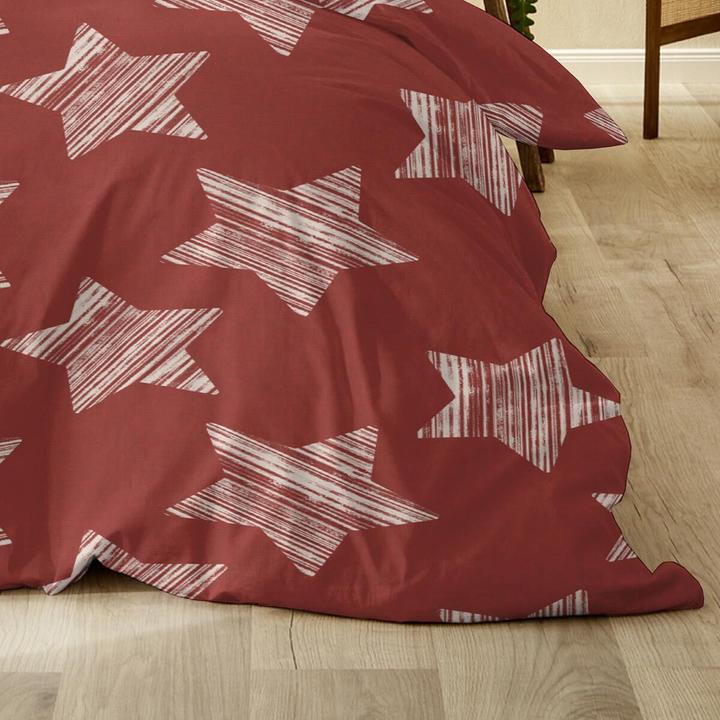 Actual product image Enrico Coss Fine fibre bed linen stars red (Bedding set, 135x200 cm + 80x80 cm)